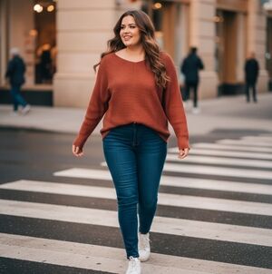 RW&CO. Women's Rust Ribbed Crew Neck Top